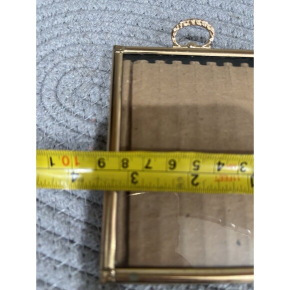 Vintage Bubble/convex Glass Footed Gold Metal Photo Frame MCM Easel - Picture 6 of 6